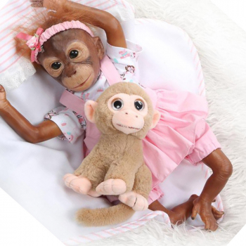 Мягконабивная кукла Реборн обезьяна Чичи, 55 см-4