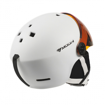 Лыжный шлем с очками Moon white M-4